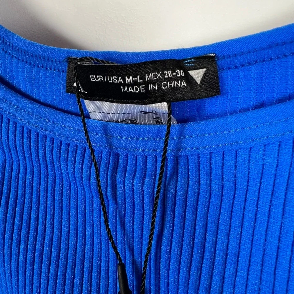 ZARA CONTOUR New Ribbed Pull on Stretch Blue Romper Sleeveless 1014/324 M-L‎